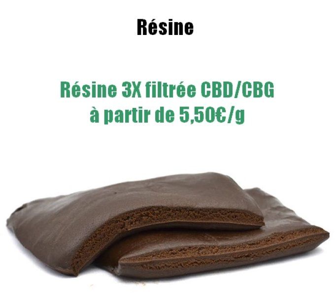 Résine 3x filtrée CBD/CBG 5,50€/gramme