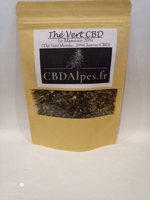 le thé marocain 20% (50g de thé vert/menthe, 20%chanvre CBD)