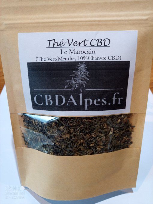 le thé marocain 10% (50g de thé vert/menthe, 10%chanvre CBD)